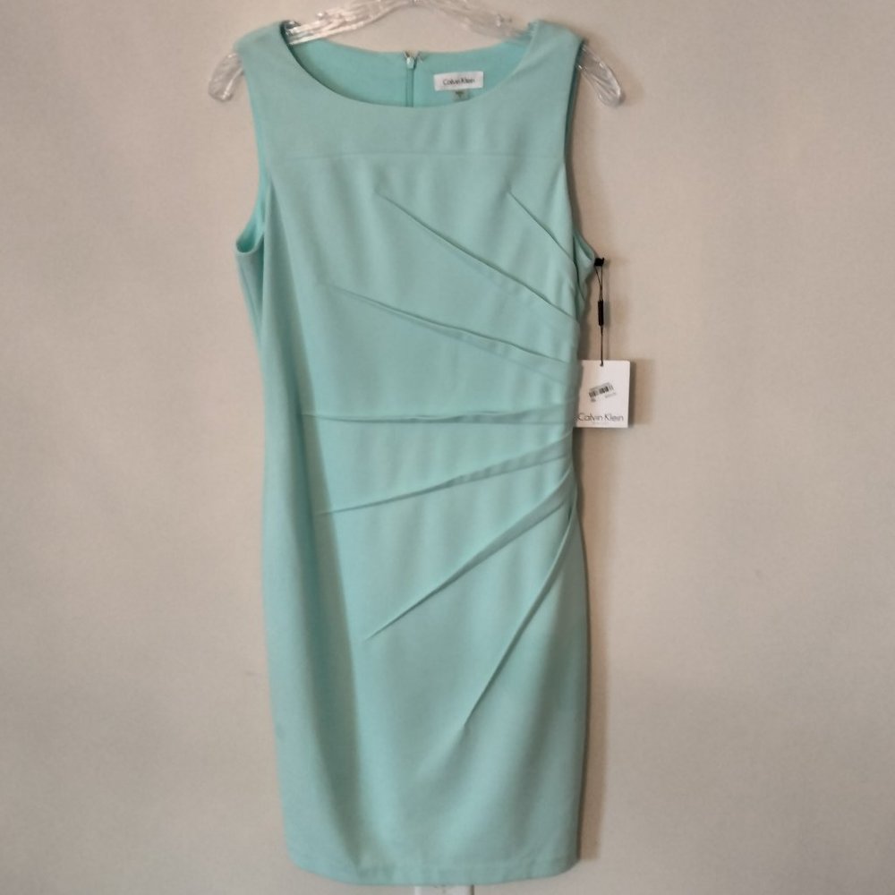 New with tags Calvin Klein sleeveless aqua dress